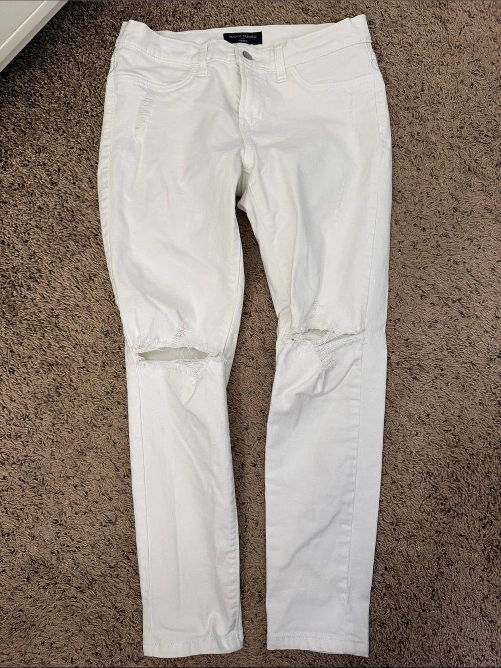 Skinny Ripped White Women's cropped Jeans banana republic 29/8